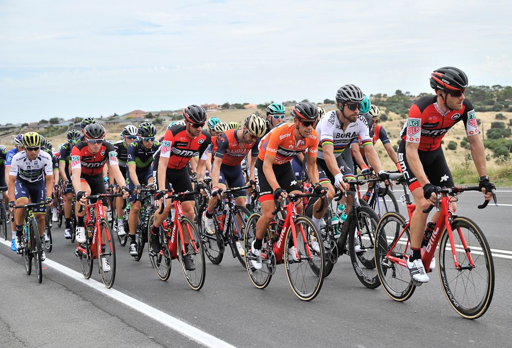 Richie Porte in the bunch at the Tour Down Under