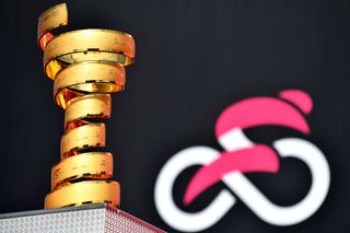 AGRIGENTO ITALY OCTOBER 04 Start Trofeo Senza Fine Trophy Detail view during the 103rd Giro dItalia 2020 Stage 2 a 149km stage from Alcamo to Agrigento 243m girodiitalia Giro on October 04 2020 in Agrigento Italy Photo by Stuart FranklinGetty Images