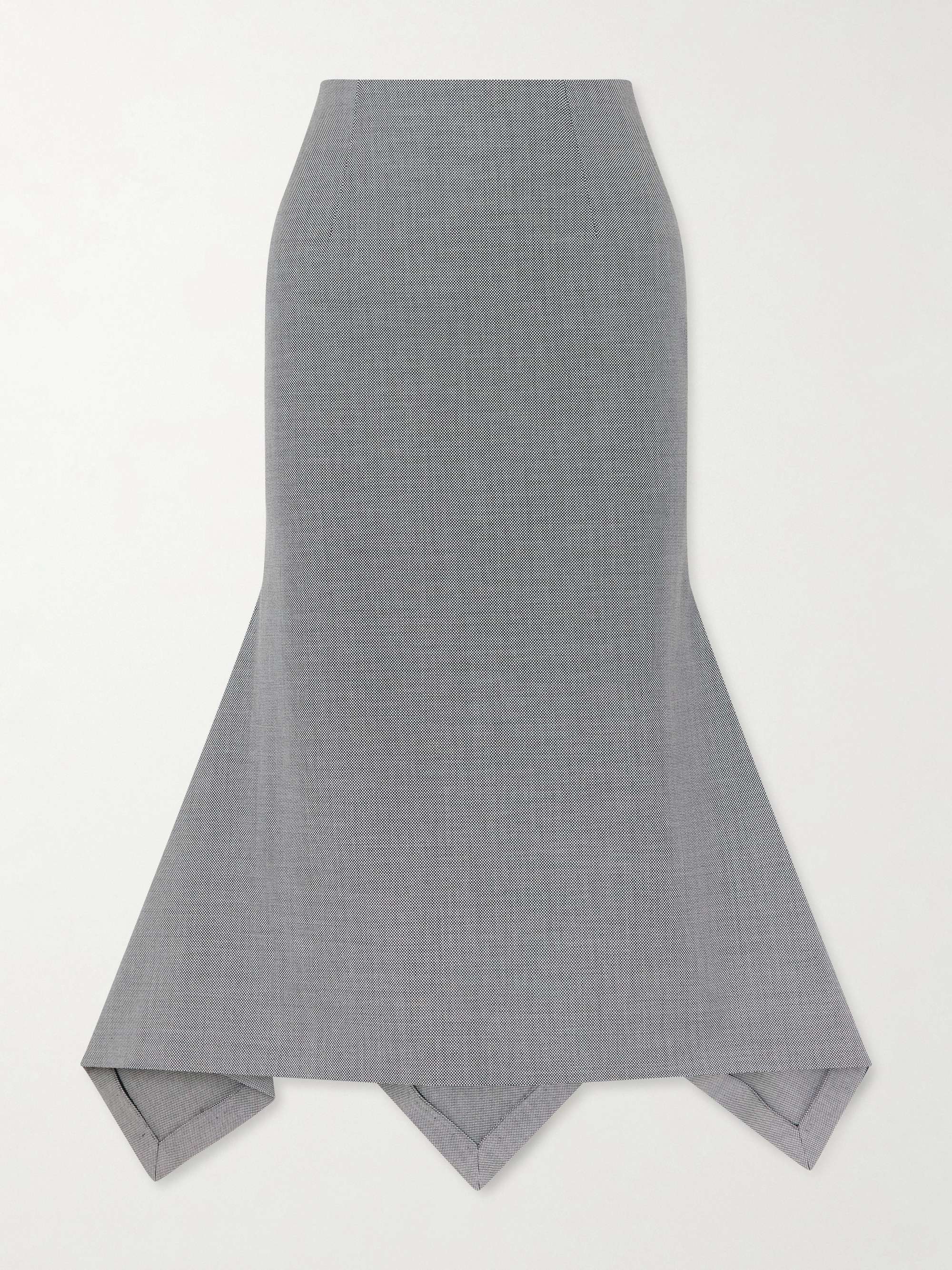 Wool and Cotton-Blend Midi Skirt