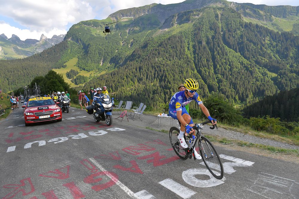 Julian Alaphilippe on his way to winning stage 10 at the Tour de France