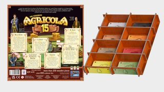 The 15th Edition Agricola box back with sotrage trays