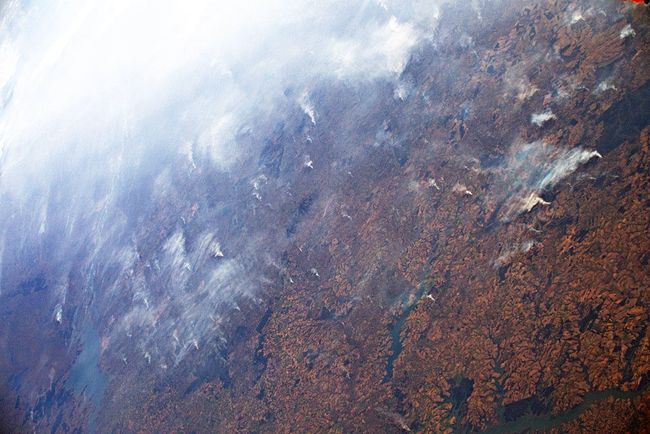 Astronaut Luca Parmitano captured images of the burning Amazon from on board the International Space Station.