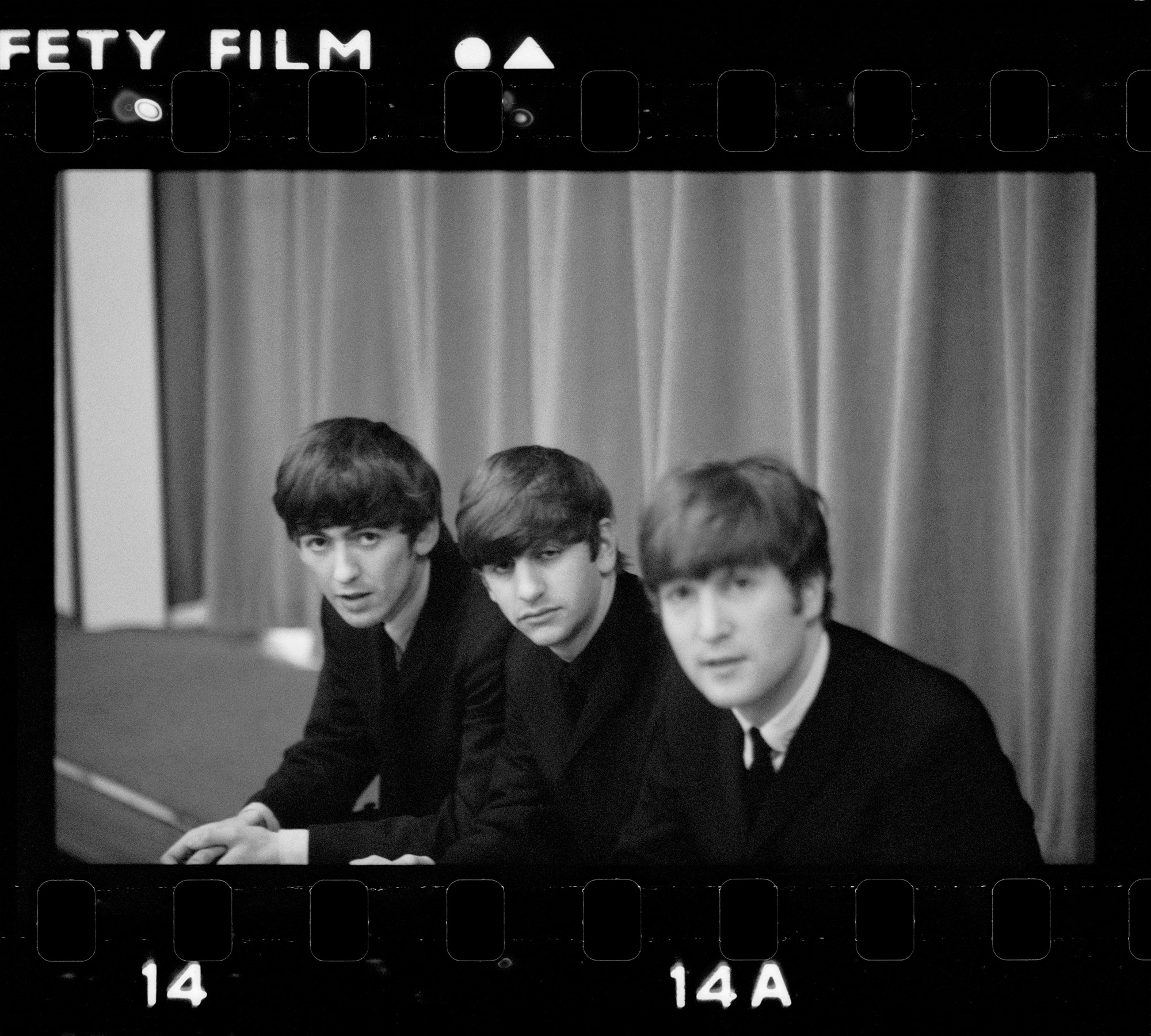 George, Ringo, and John backstage at The Beatles Christmas Show, Finsbury Park Astoria, London, December 1963