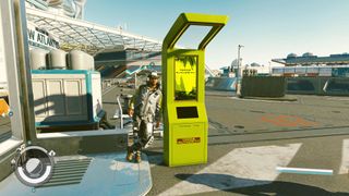 Starfield: The worker near the yellow kiosk on New Atlantis.