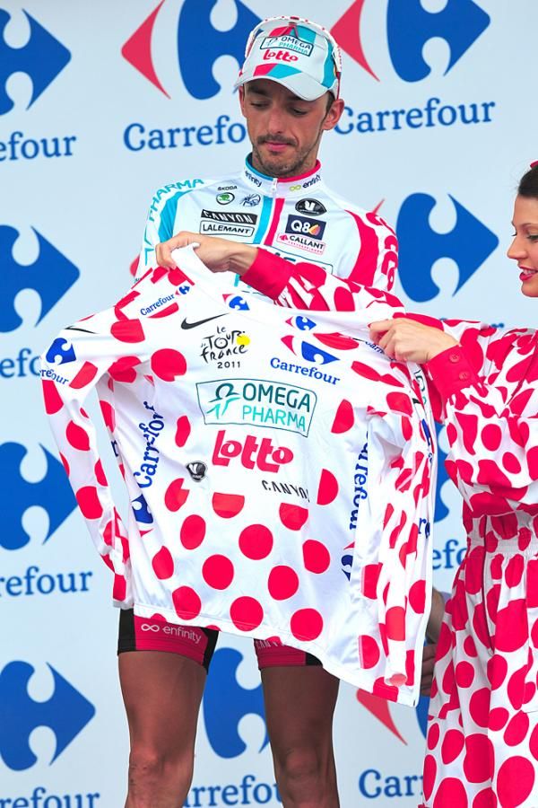 Jelle Vanendert (Omega Pharma-Lotto) was unchallenged in the polka dot jersey race