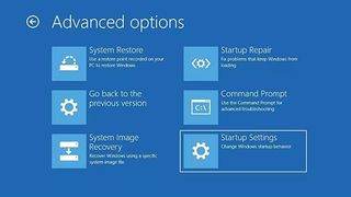 Windows 10 advanced options screen