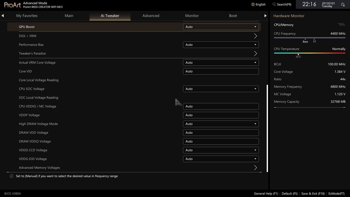 Asus B850-Creator Wifi Neo - BIOS