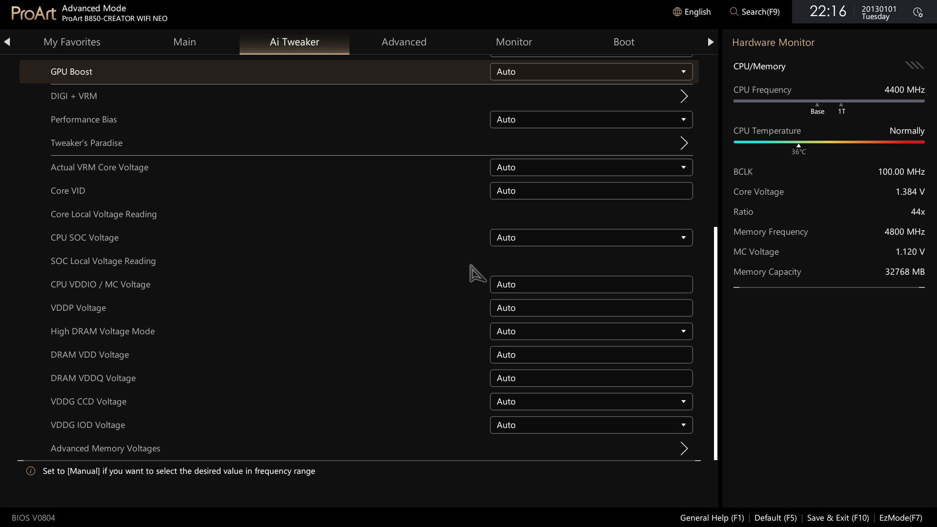 Asus B850-Creator Wifi Neo - BIOS