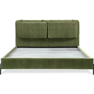 Bobby Berk designed bed in moss green.