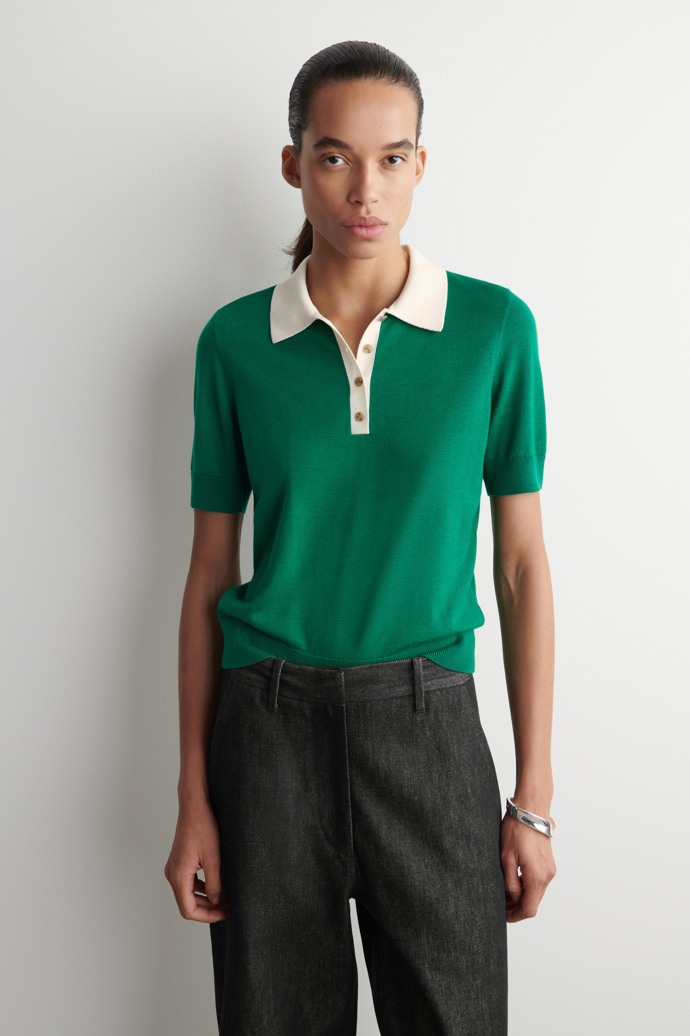 Shrunken Wool-Blend Polo Shirt