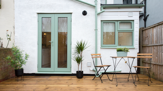 Plants on outdoor decking