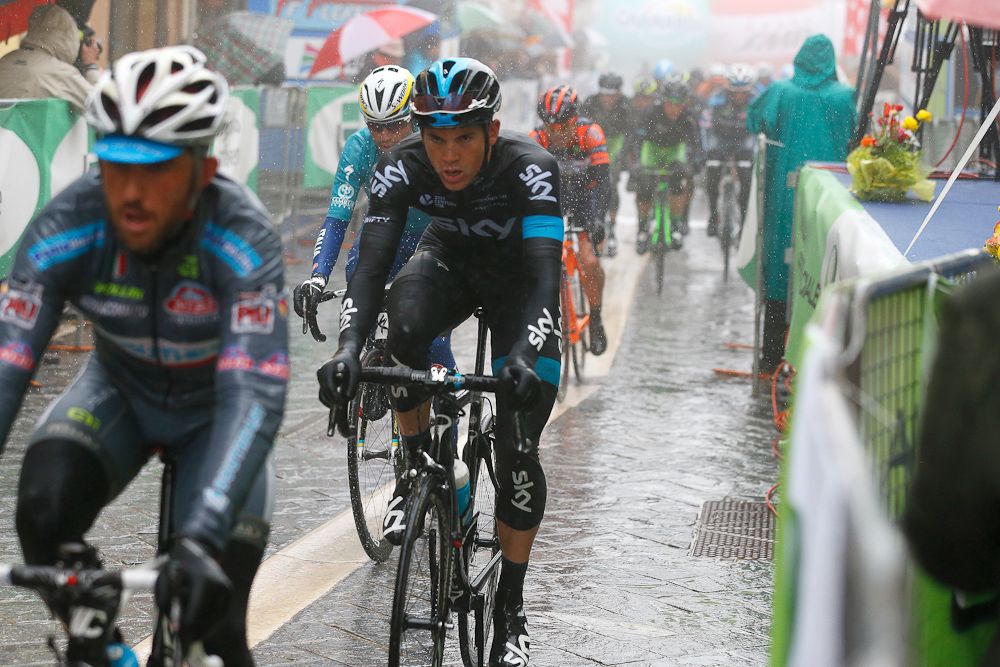 Ben Swift endured the conditions to take the stage win.