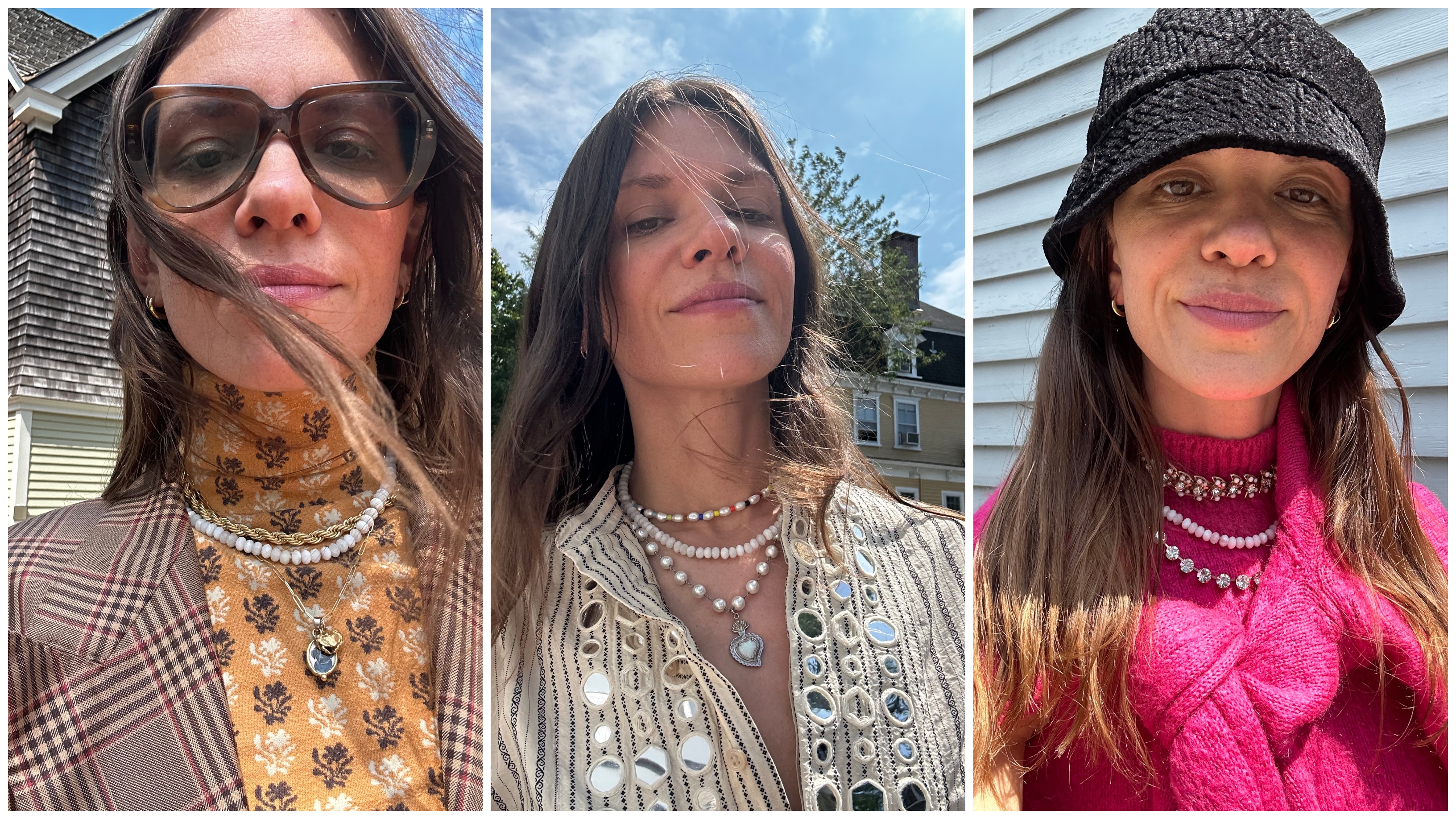 Julia Gall styles beaded necklaces for fall