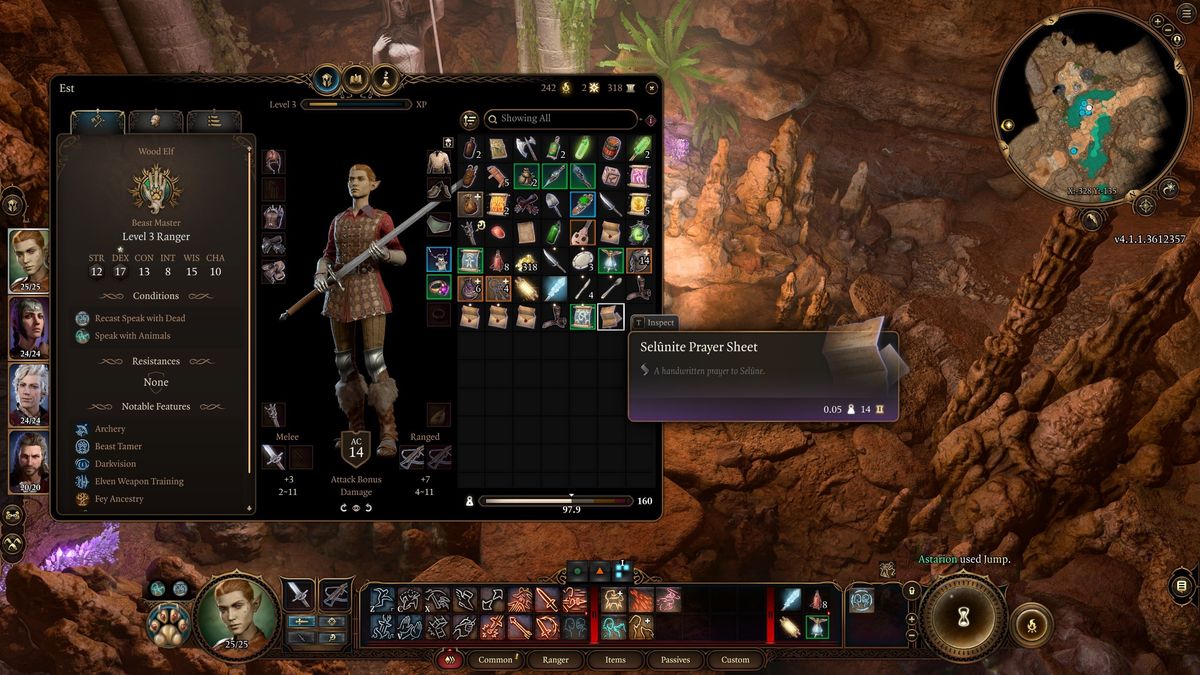 Baldur's Gate 3 Gilded Chest in Owlbear Nest - Reading the prayer sheet