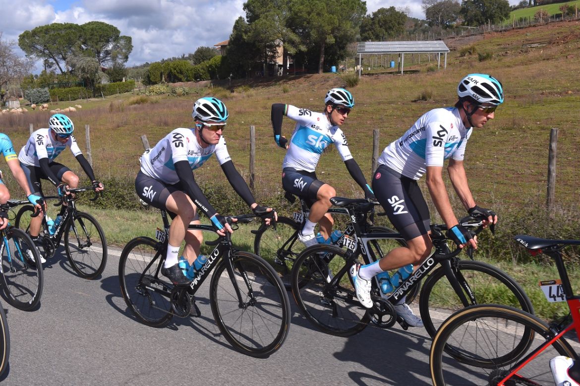 Team Sky on stage 3 of Tirreno-Adriatico