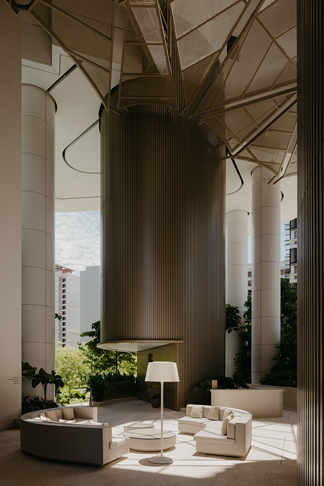 Park Nova, a tower with a vertical garden in Singapore, showing tropical greenery on balconies