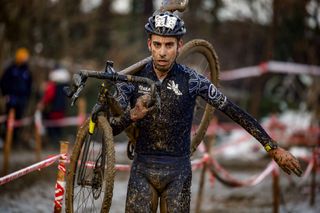 Fabio Aru in cyclo-cross action with Qhubeka Assos