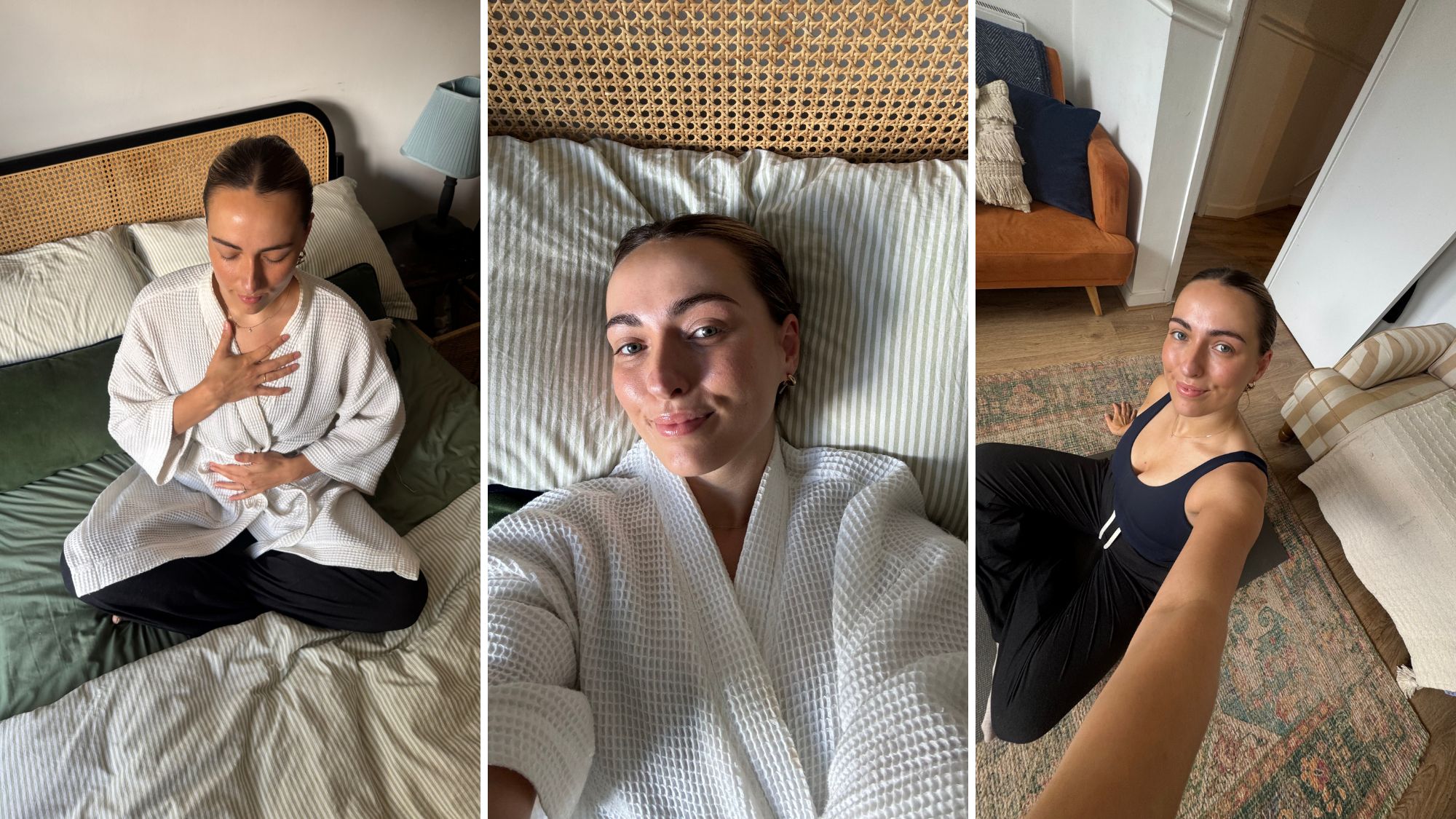 Health writer Georgia Brown trying ten minutes of yoga before bed every evening