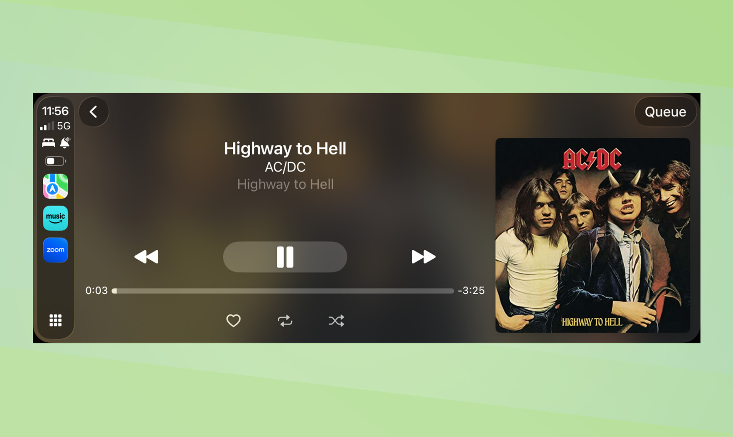 YouTube Music for CarPlay screenshot.