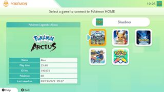Select Pokemon Legends Arceus In Game List