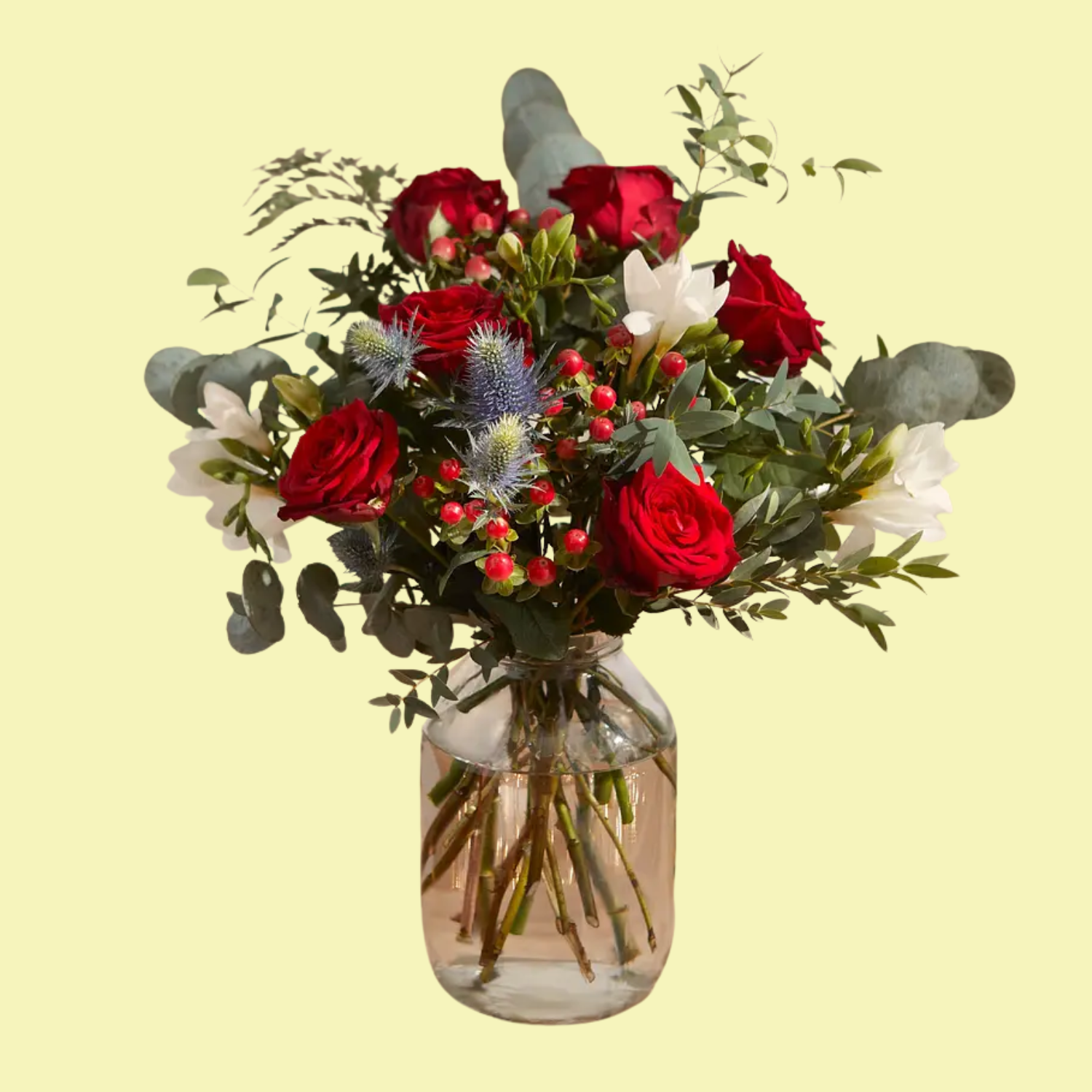 A vase of colorful flowers