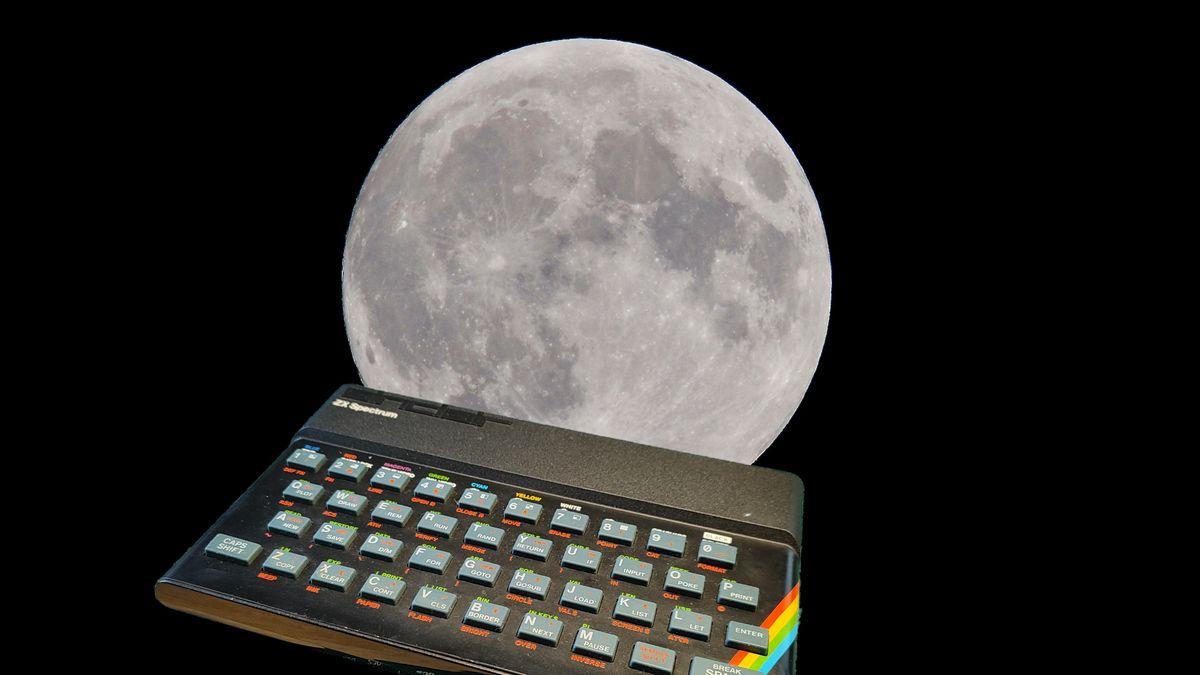 ZX Spectrum flies simulated spacecraft using BASIC, Python, and serial — Kerbal Space Program Lunar lander powered by 1980s hardware