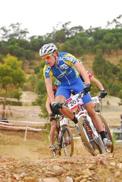 Michael Baker had trouble keeping up with the fast pace in the Under 19 race.