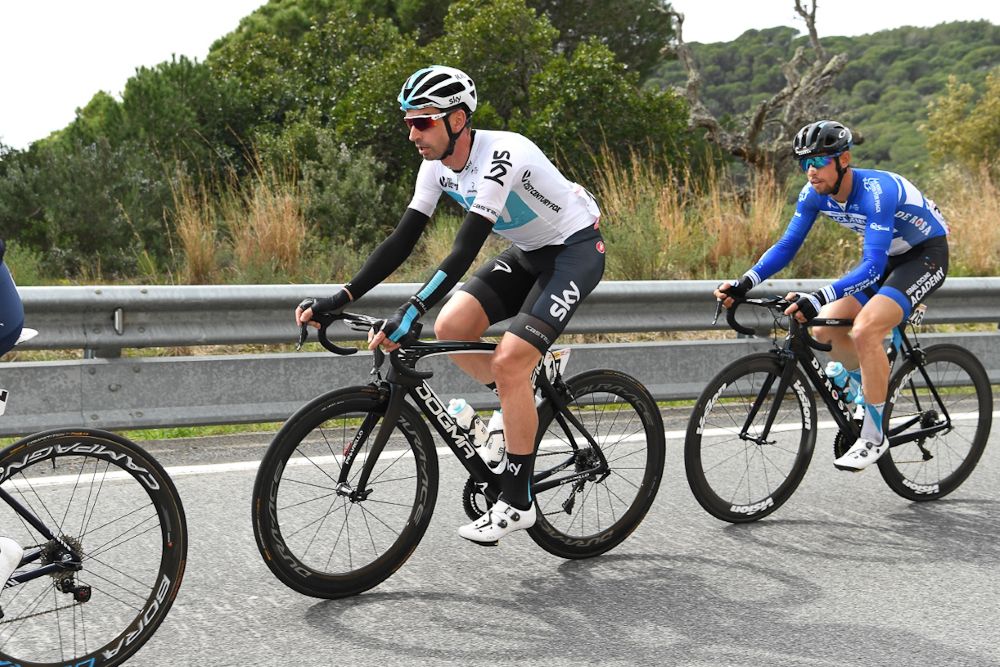 David Lopez Garcia Team Sky) and Roy Goldstein (Israel Cycling Academy)