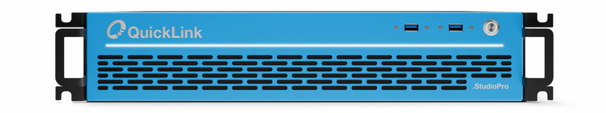 The QuickLink StudioPro Solution in bright blue.