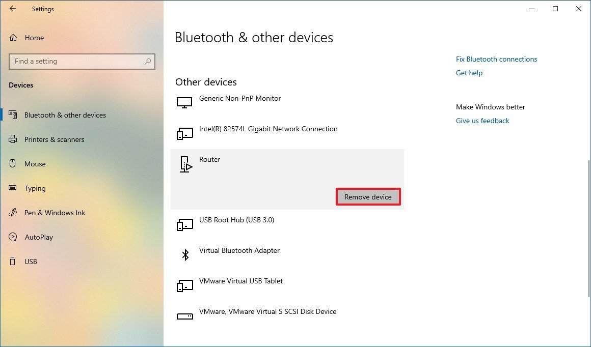 Remove device. Настройка устройства Windows 10. Devices_other.