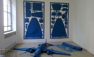 Blue aircraft design wall & floor art