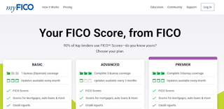 Website screenshot for myFico