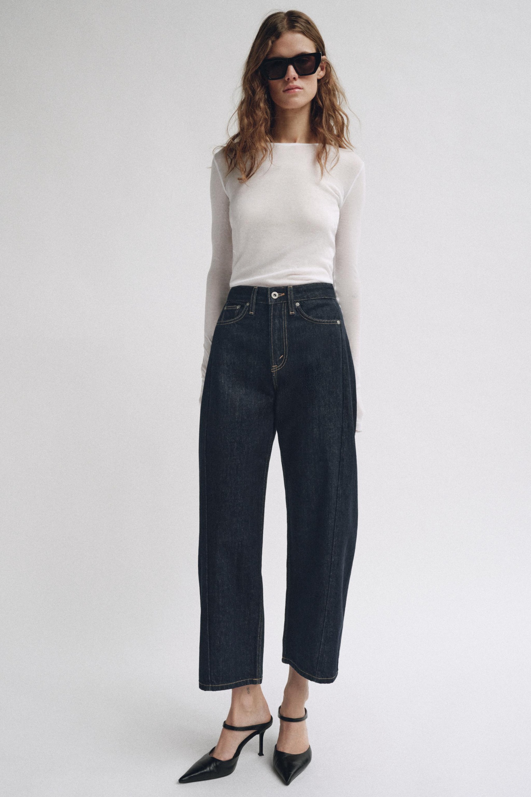 Zw Collection Mid-Rise Relaxed Ankle Jeans - Blue - 26 (us 2)
