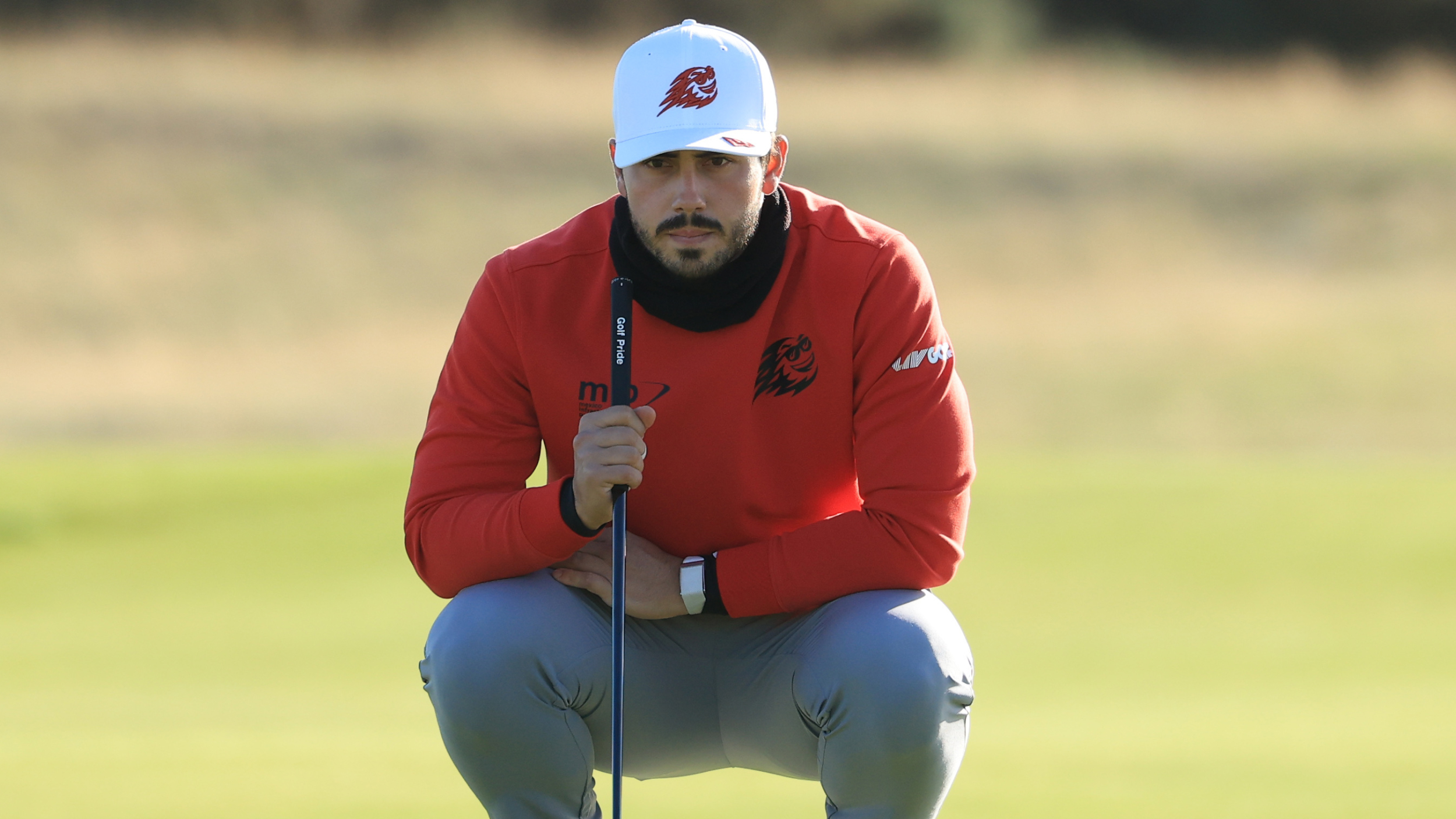 Jose Luis Ballester lines up a putt