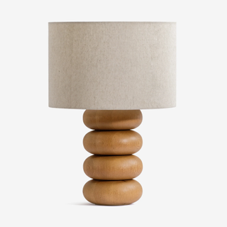 table lamp with wooden base