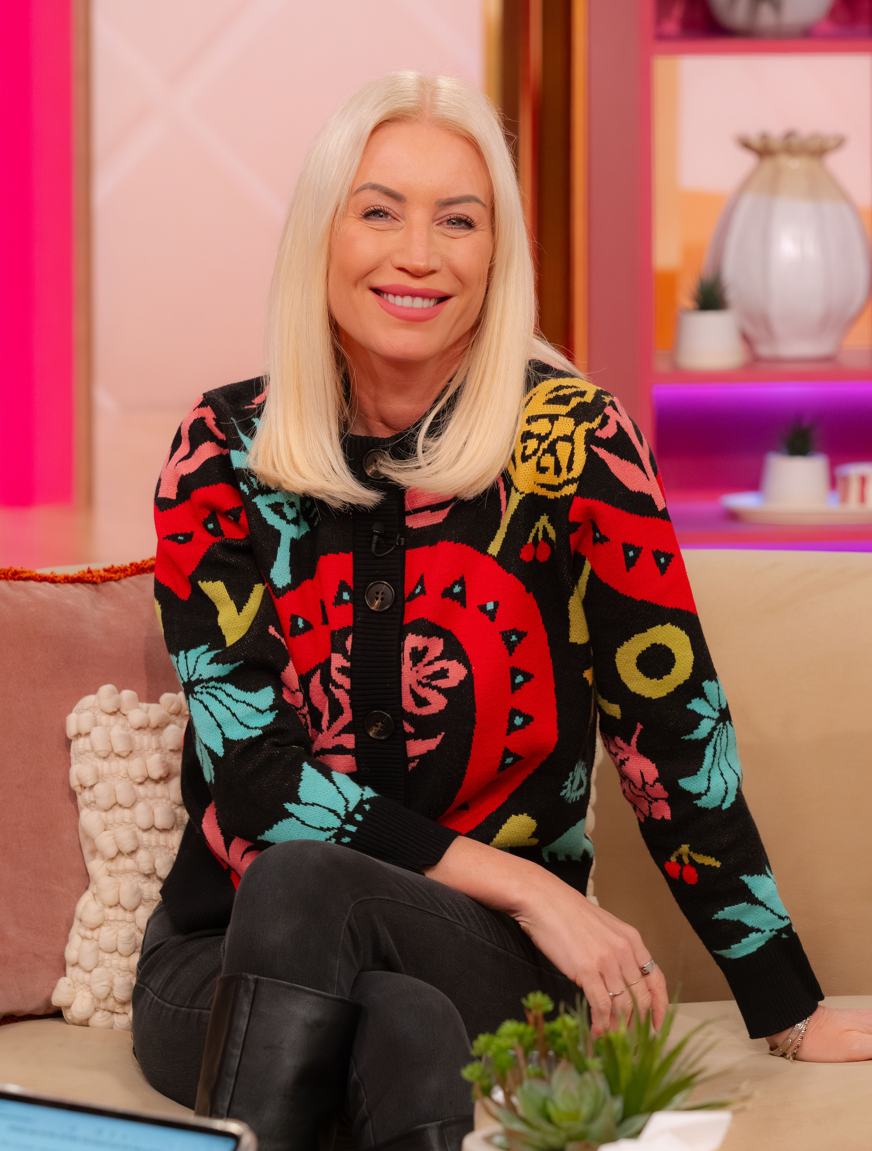 Denise Van Outen wearing Never Fully Dressed cardigan on Lorraine on 3 February, 2026