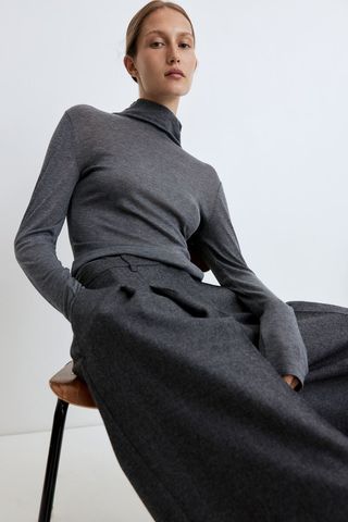 Modal-Blend Turtleneck Top