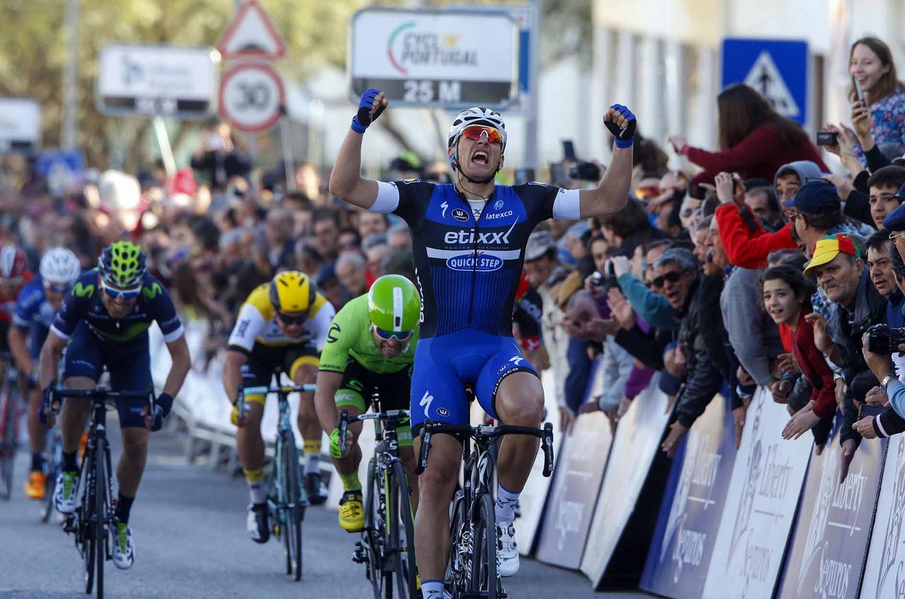 Marcel Kittel (Etixx-QuivkStep) wins the sprint in Tavira