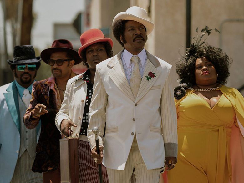 Eddie Murphy stars as real-life 70's action hero Rudy Ray Moore in Dolemite is My Name 