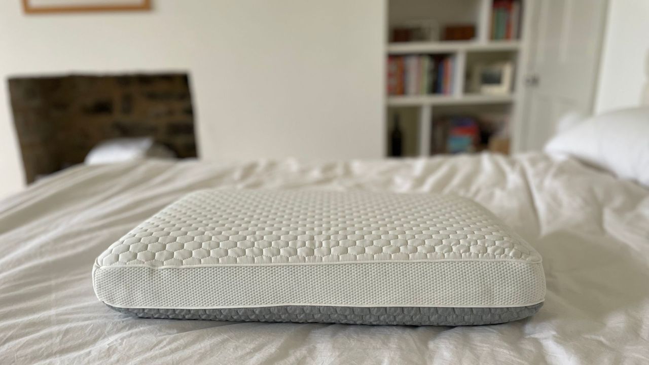 Soak &amp; Sleep Cooling Memory Foam Pillow on bed