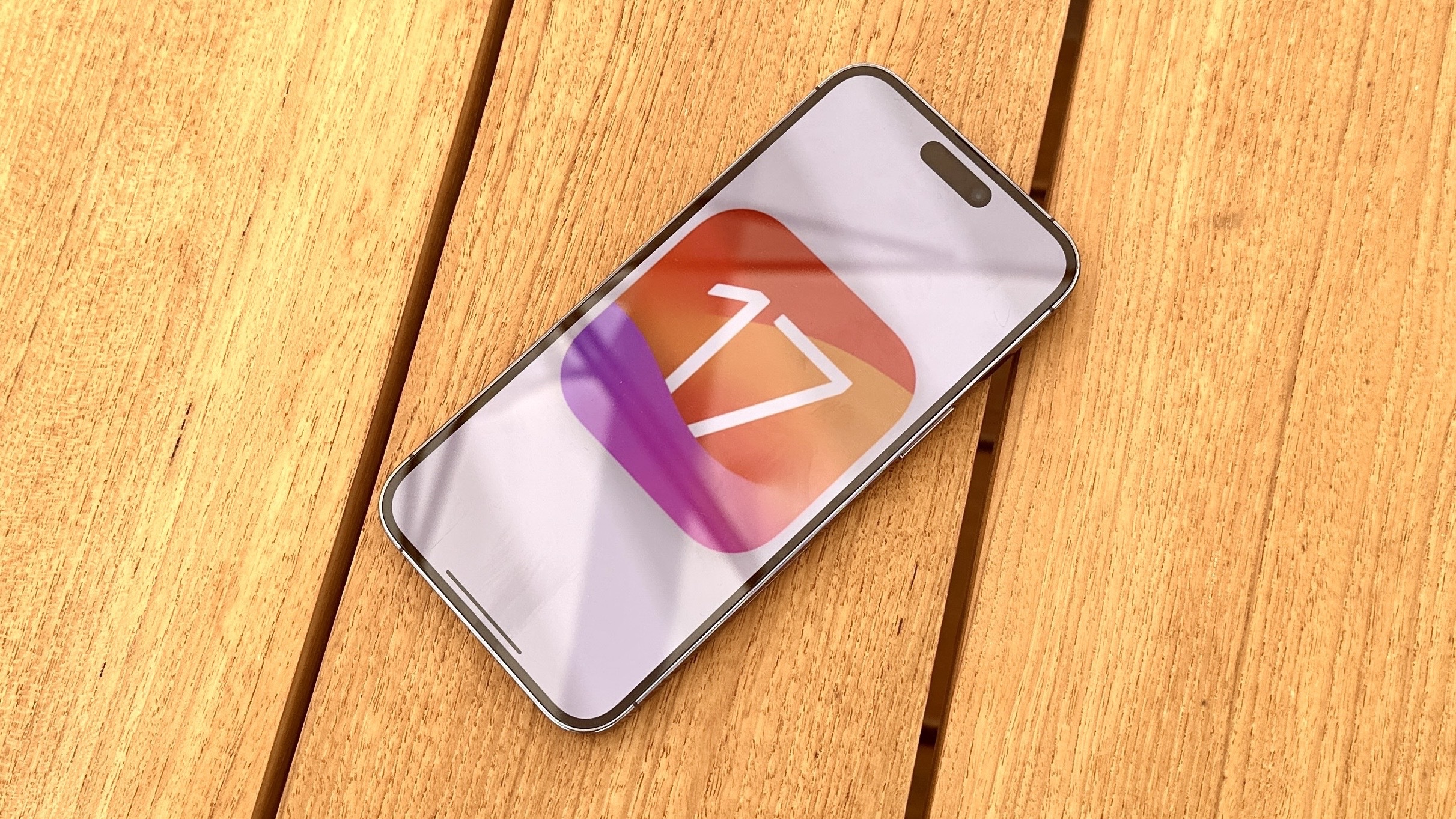 iOS 17 logo on iPhone