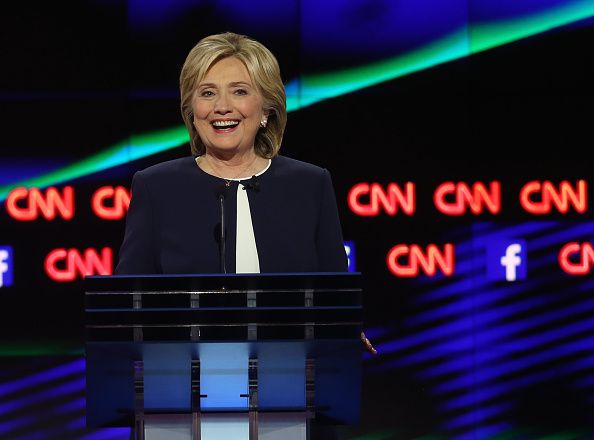 Hillary Clinton at the first Democratic debate. 