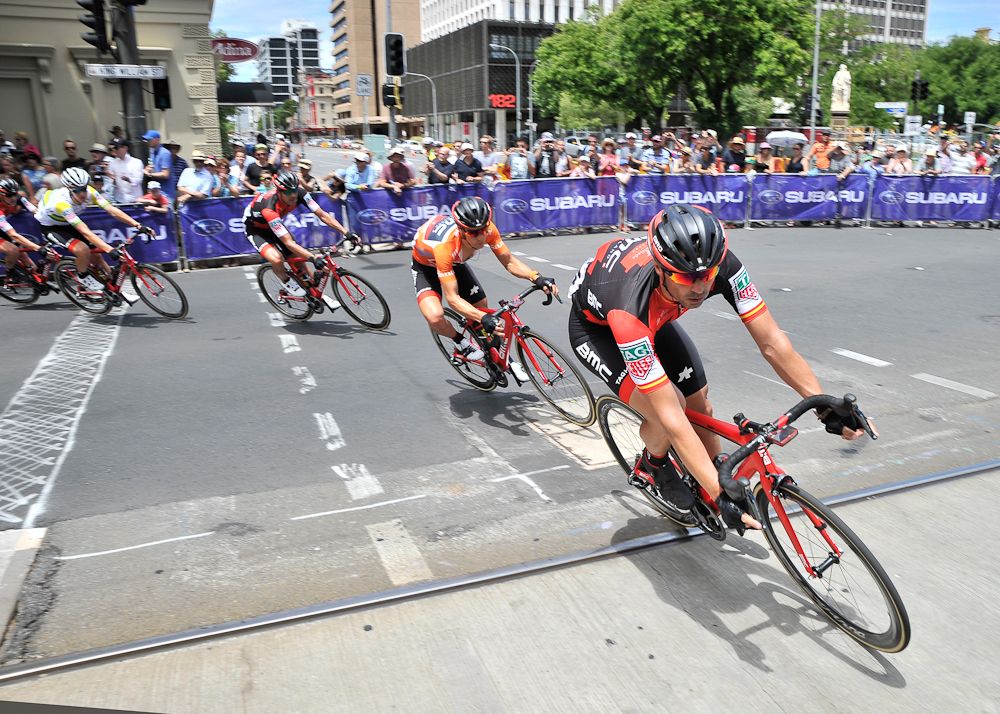 BMC protects Richie Porte during the final stage of the Tour Down Under