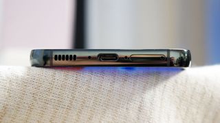 The bottom edge of a Samsung Galaxy S23