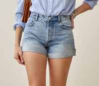 Reformation Charlie Cuffed High Rise Jean Shorts