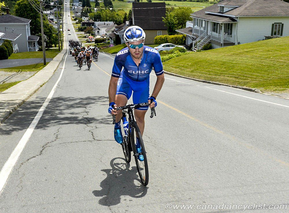 Tanner Putt (USA) United Healthcare attacked, taking KoM points and opened a 45 second gap late in the race