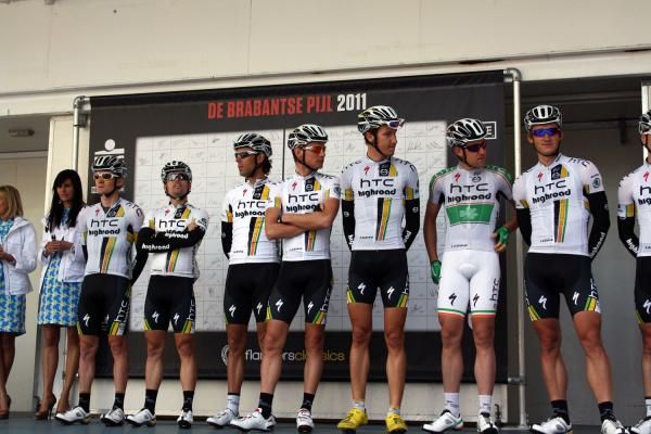 The HTC-Highroad team on the start podium