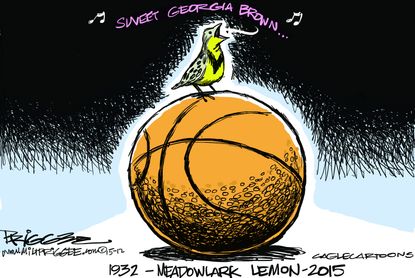 Editorial cartoon U.S. Meadowlark Lemon sports