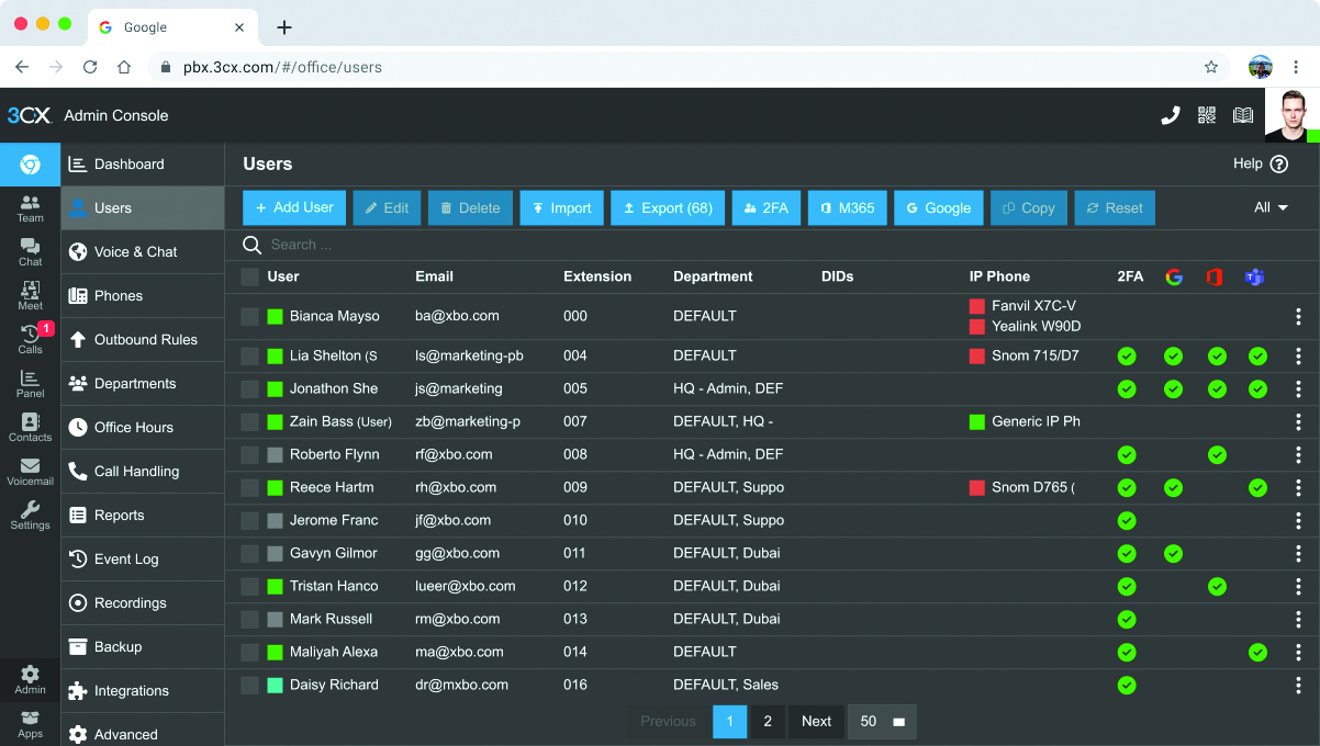 3CX Enterprise Plus screenshot