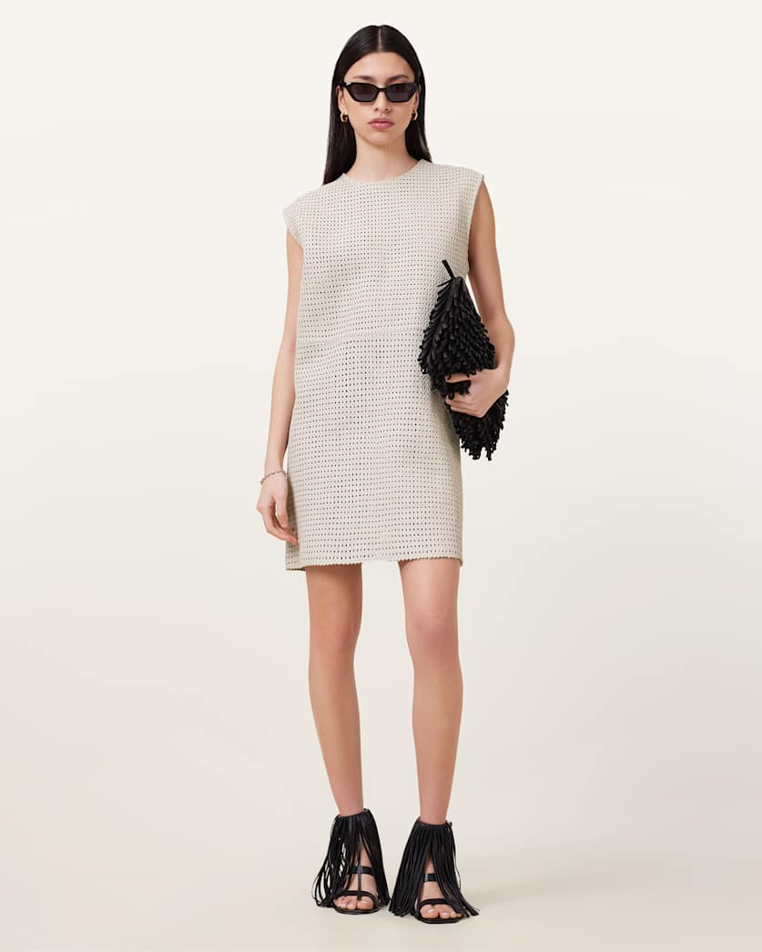 Nessa braided leather mini dress